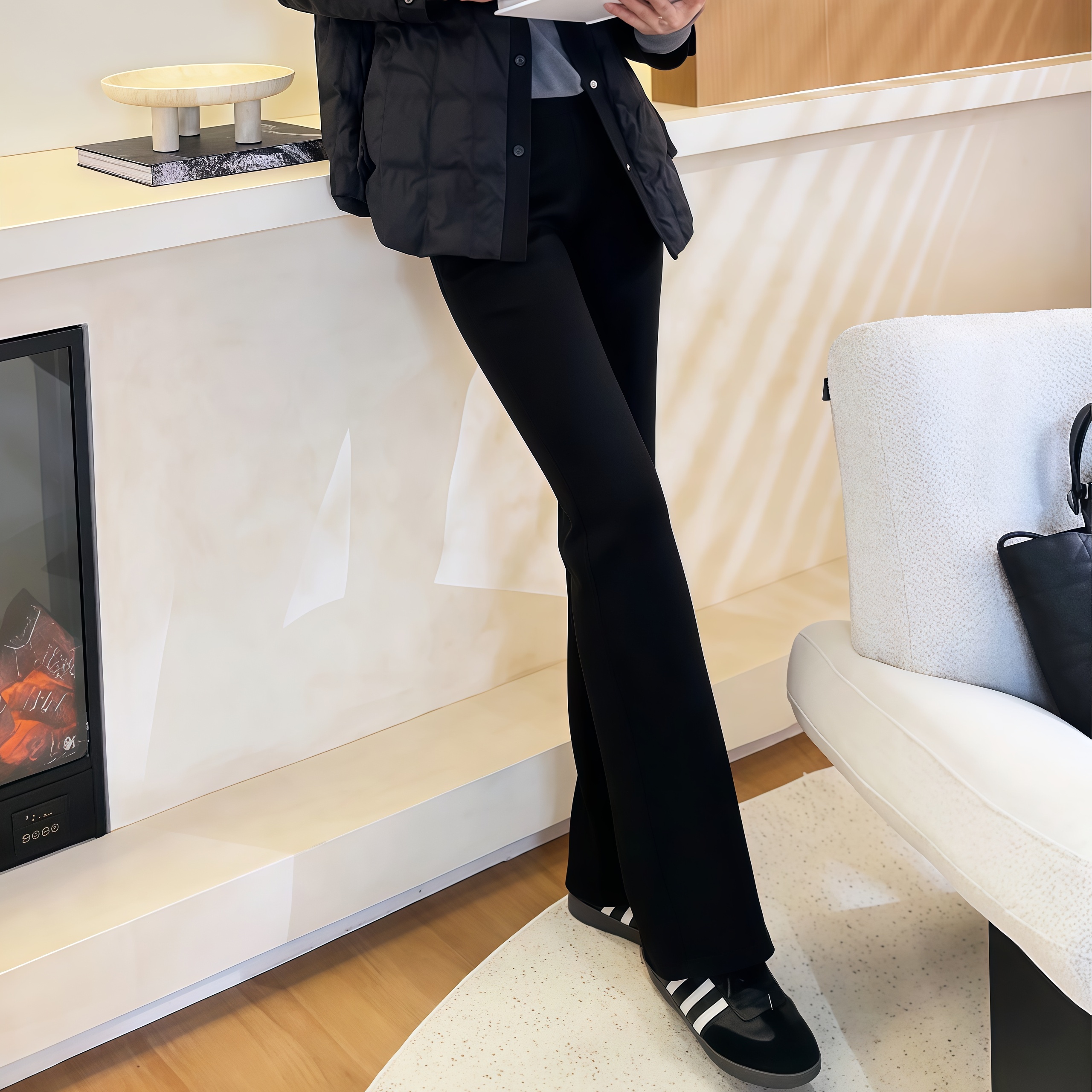 【加绒腿精裤】Mayya Plus麦芽定制气质显瘦流光风针织长裤32546370