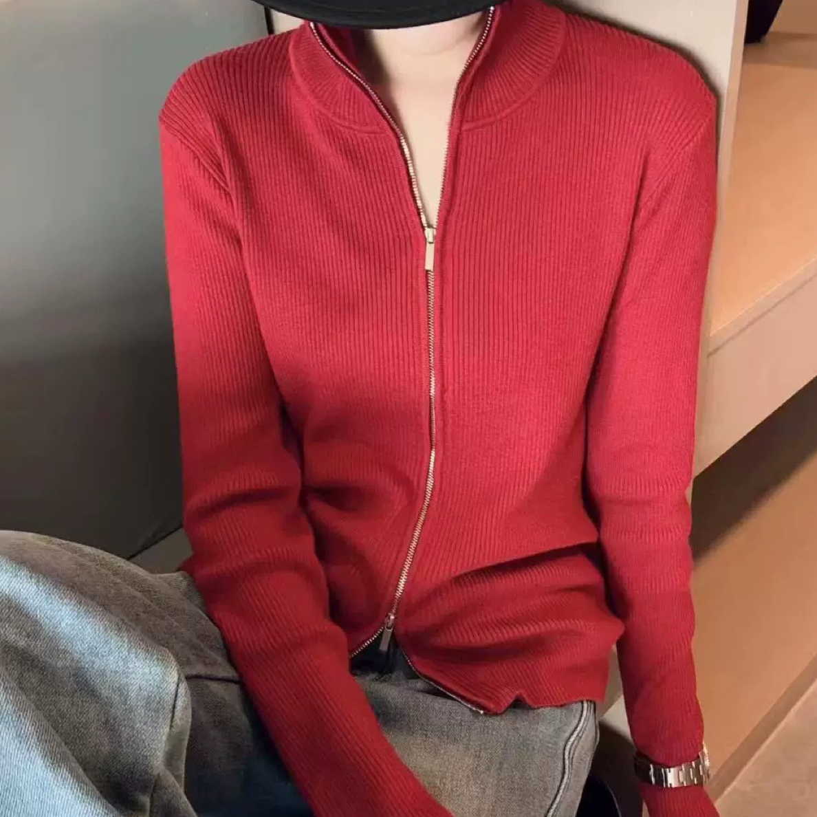 AIT花姐平平无奇百搭双拉连基础款打底衫