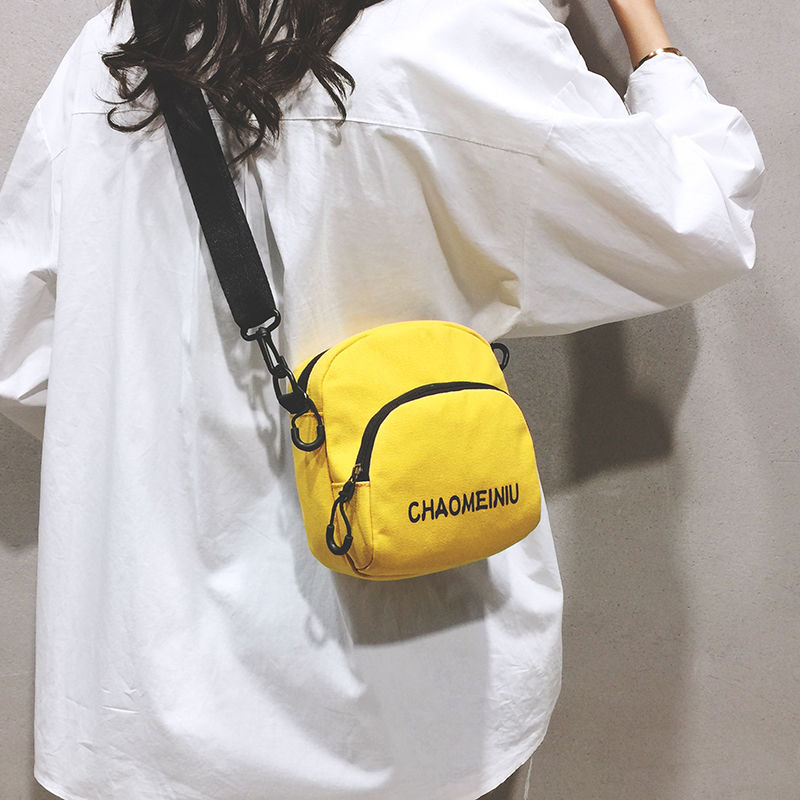 网红质感小包包女包新款2019夏季洋气帆布包女迷你百搭单肩斜挎包