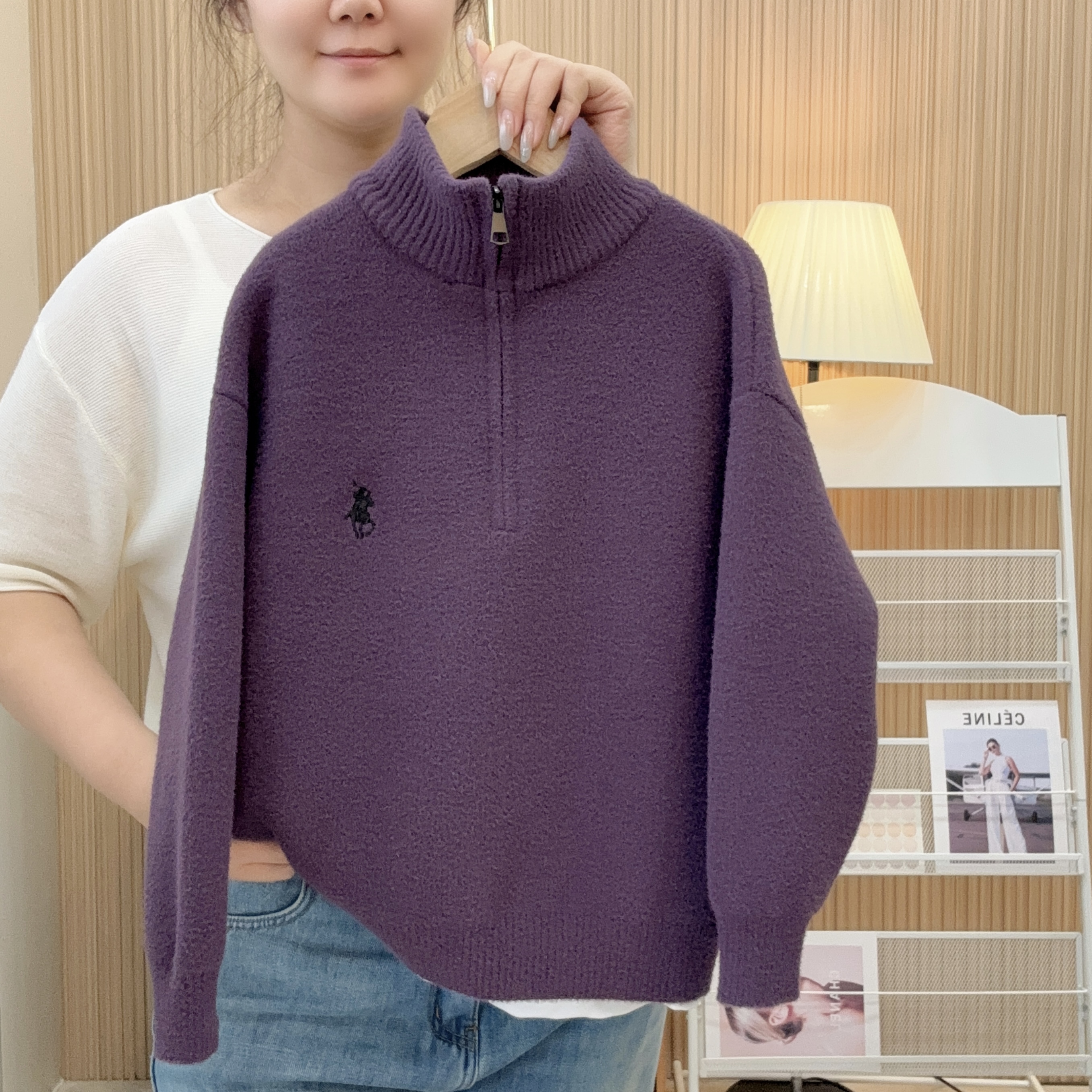 【不起球】韩国绒紫气东来男童中大童2025秋冬新款保暖毛衣针织衫