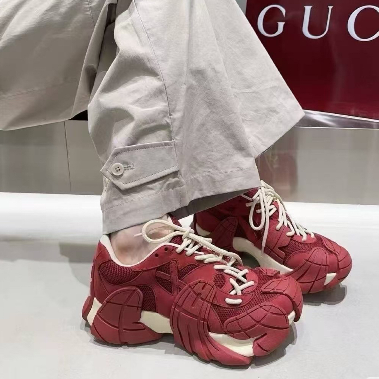 透气休闲老爹鞋增高60时尚休闲鞋系带厚底失序混搭风