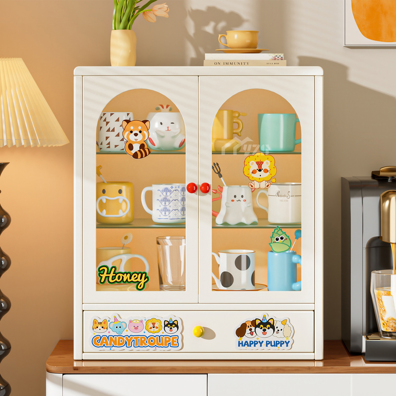 法式杯子收纳置物架水杯架子防尘杯柜台面桌面多功能茶杯具收纳架