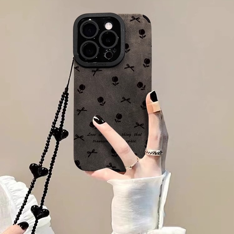 兰知春序链适用苹果14pro手机壳iphone15软硅胶13奢华X翻毛皮