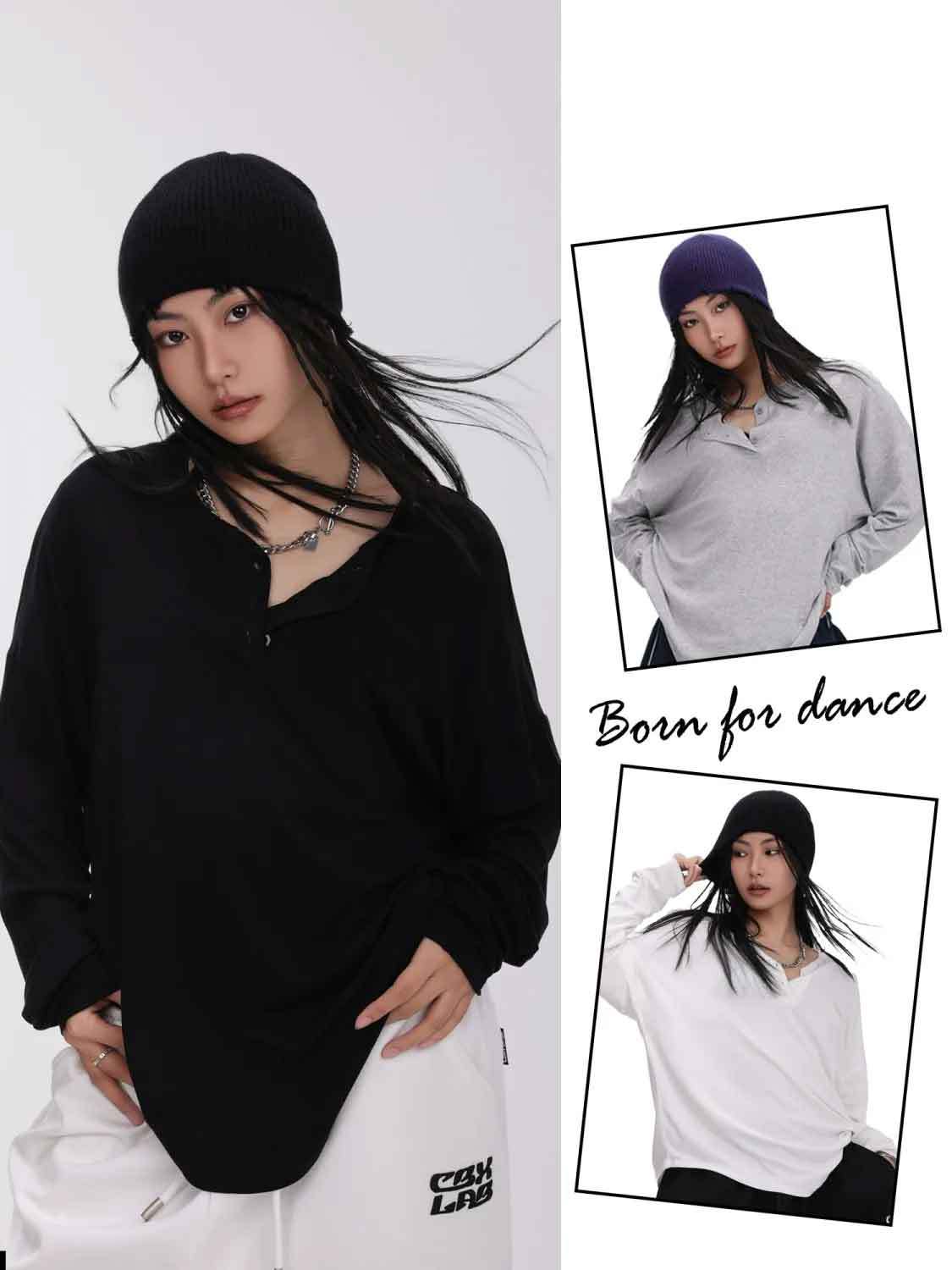 街舞潮牌爵士宽松长袖罩衫女秋季慵懒美式街头上衣嘻哈跳舞外搭女