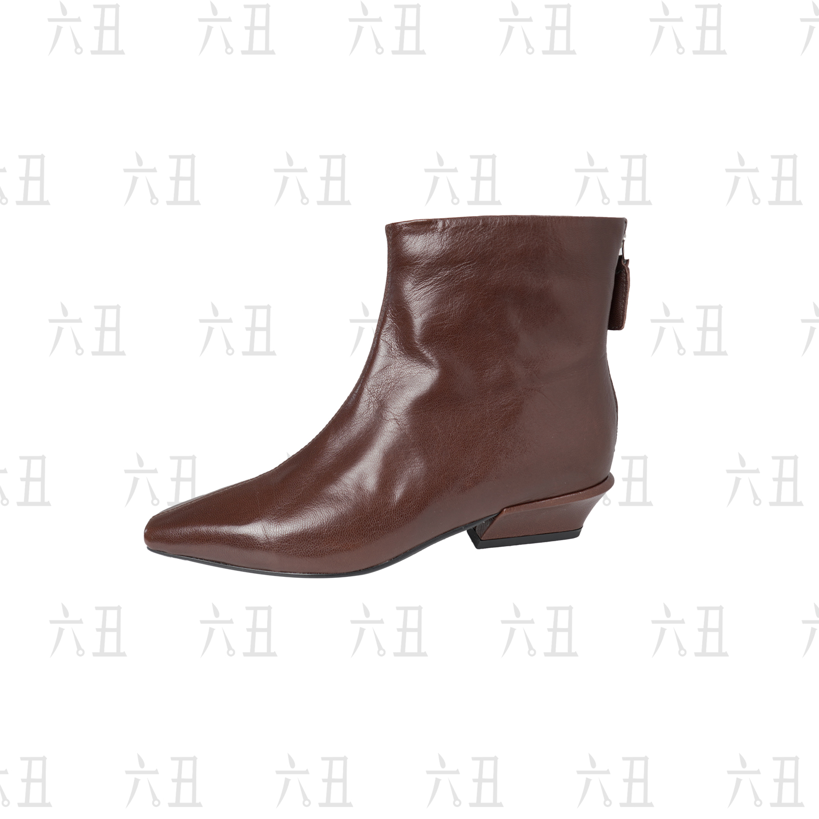 【六丑】新款时尚百搭气质通勤纯色方跟短靴加绒高跟鞋511GGX0072