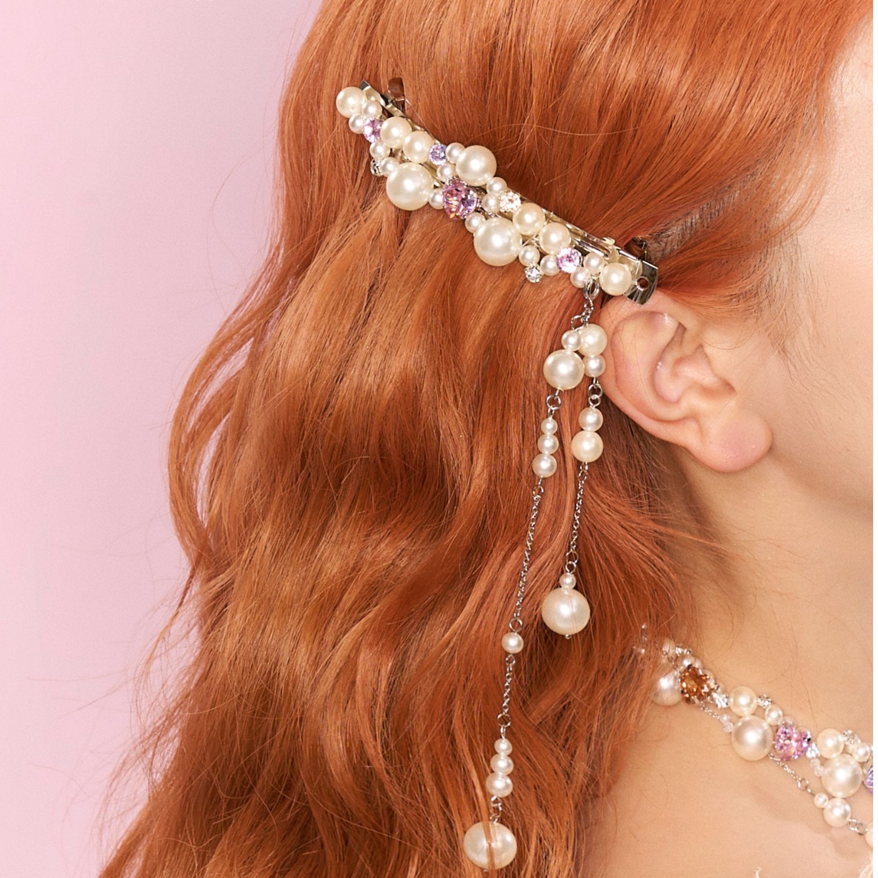 PARANOID PUPPY《绫》两戴法长款流苏婚礼造型发夹女轻奢高级感边夹