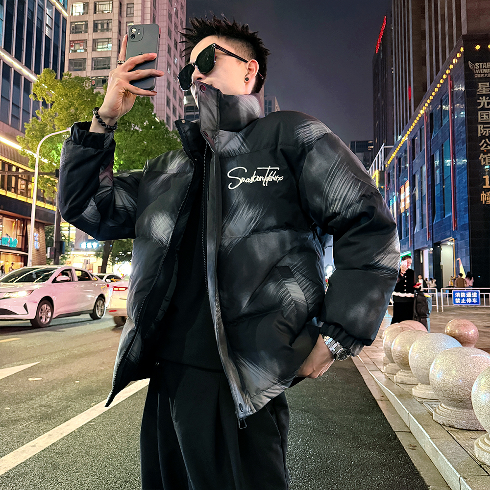 涂鸦印花棉服男款冬季御寒保暖棉衣痞帅高级感男装潮流外套棉袄子