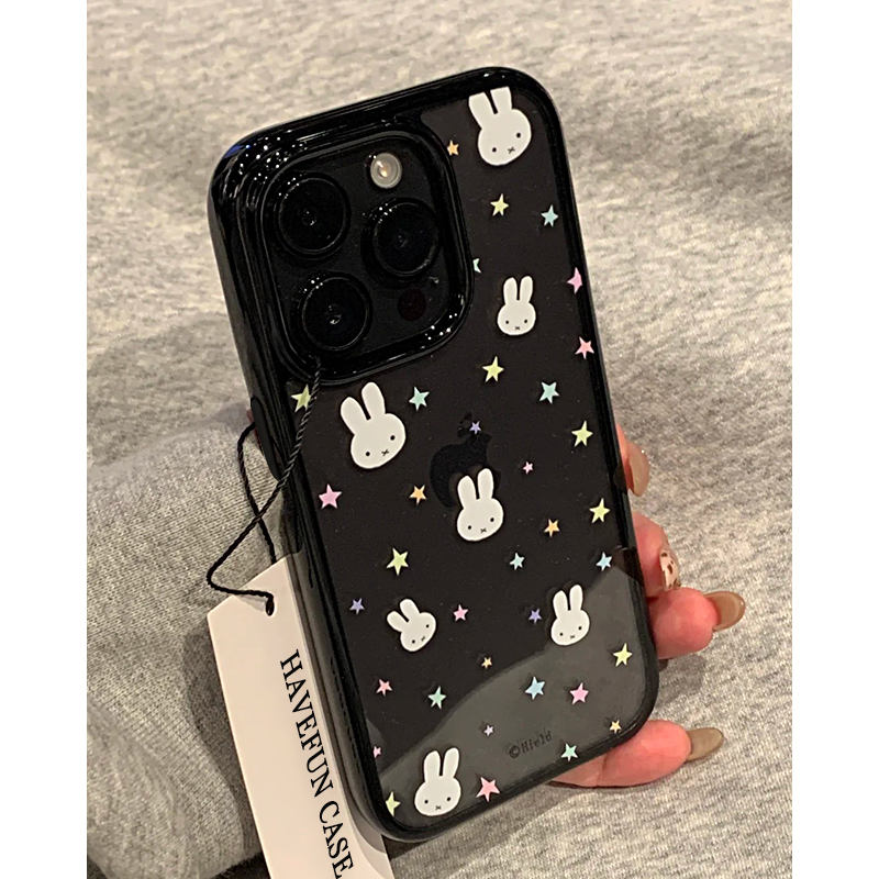 雅天立ins星星米菲兔适用iPhone16苹果15/13手机壳14promax亚克力