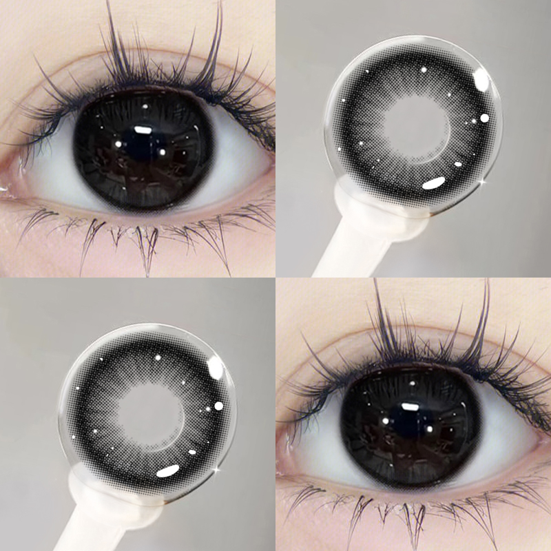 OVOLOOK日抛10片咕咕黑小直径自然隐形眼镜黑色自然扩瞳美瞳G2