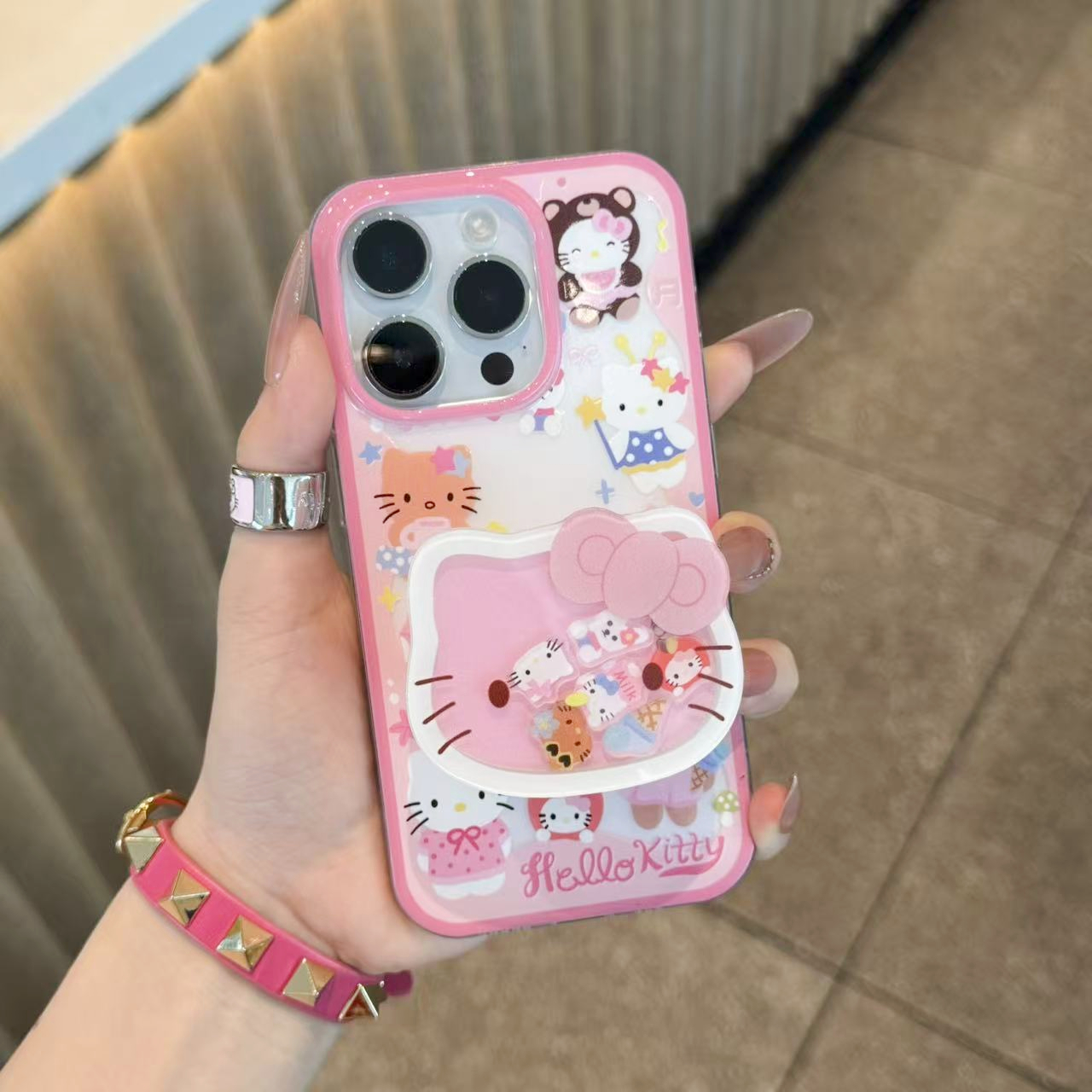 奥菲顿凯蒂摇摇乐支架适用iPhone17大孔16手机壳华为vivo小米oppo
