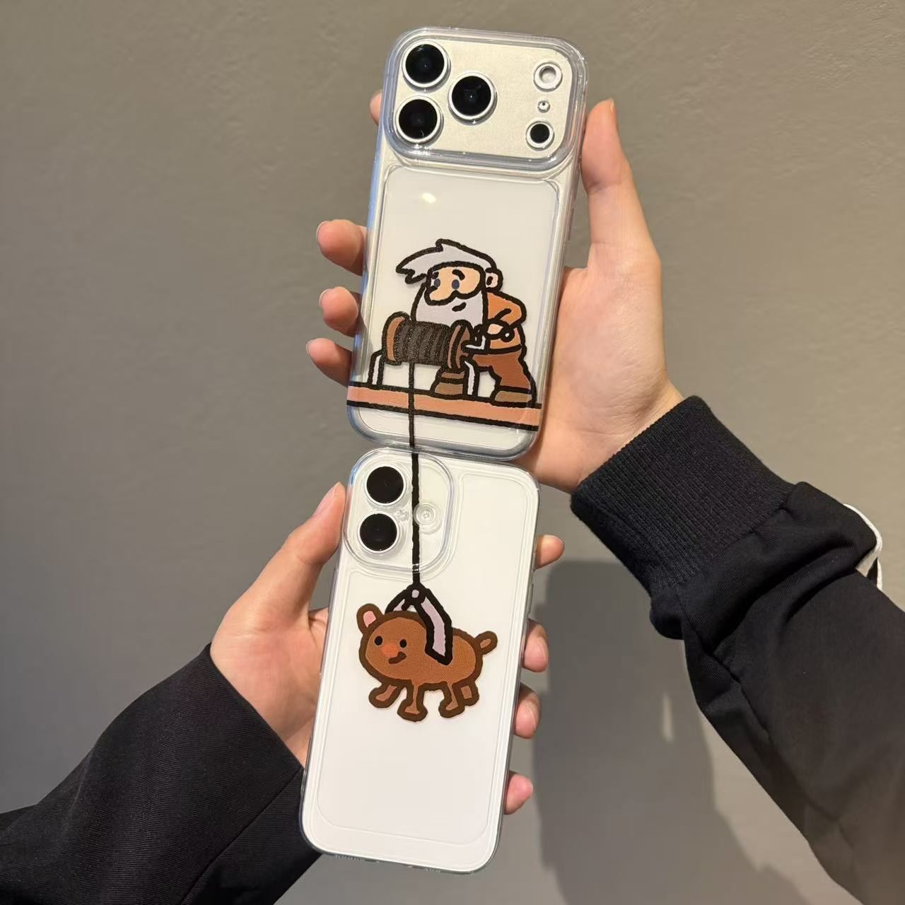 卡通黄金矿工情侣手机壳适用苹果17/16promax太空壳15小米华为