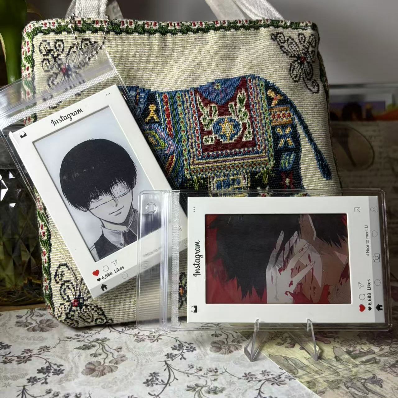 东京喰种金木研黑发变白毛动态光栅卡二次元谷子挂件