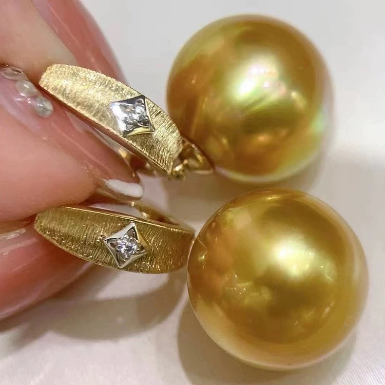 925银耳饰 布契拉提工艺耳坠大气气质浓金色大溪黑色耳扣耳环百搭