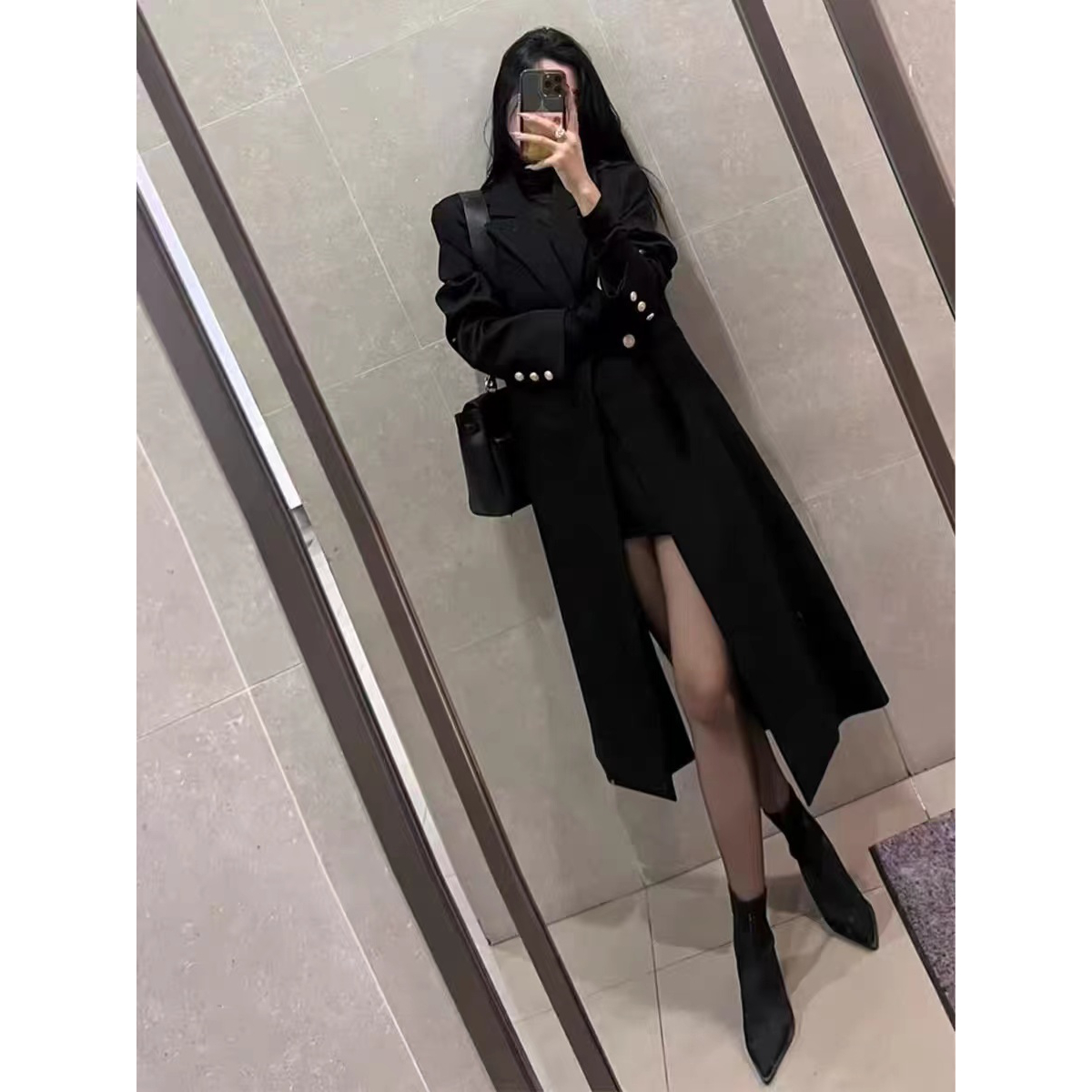 鸽子的衣橱大女主秋冬西装大衣小众设计感显瘦高级感厚长款西服