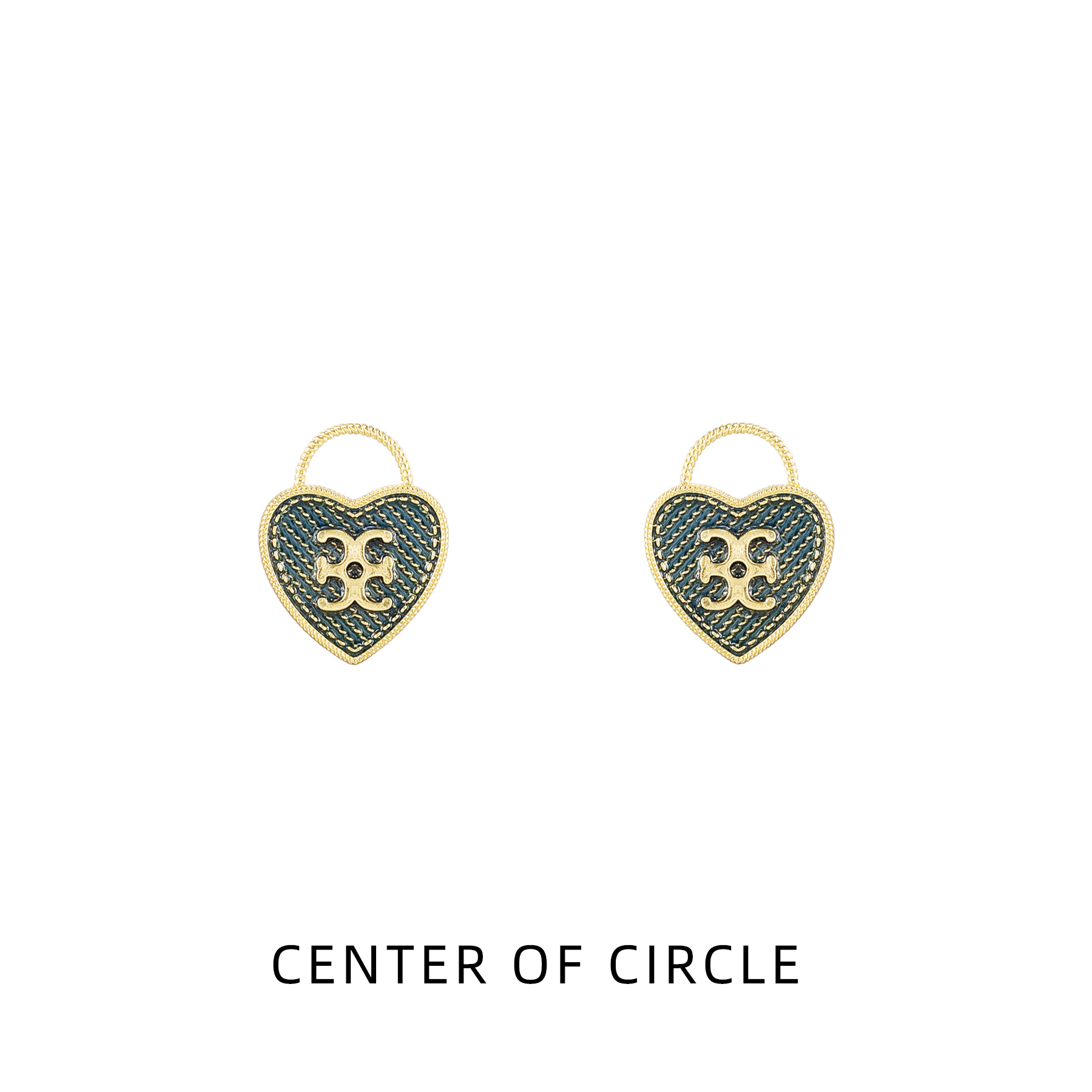 铜合金珐琅耳饰 COC圆心-铜合金珐琅耳钉-牛仔珐琅爱心耳钉