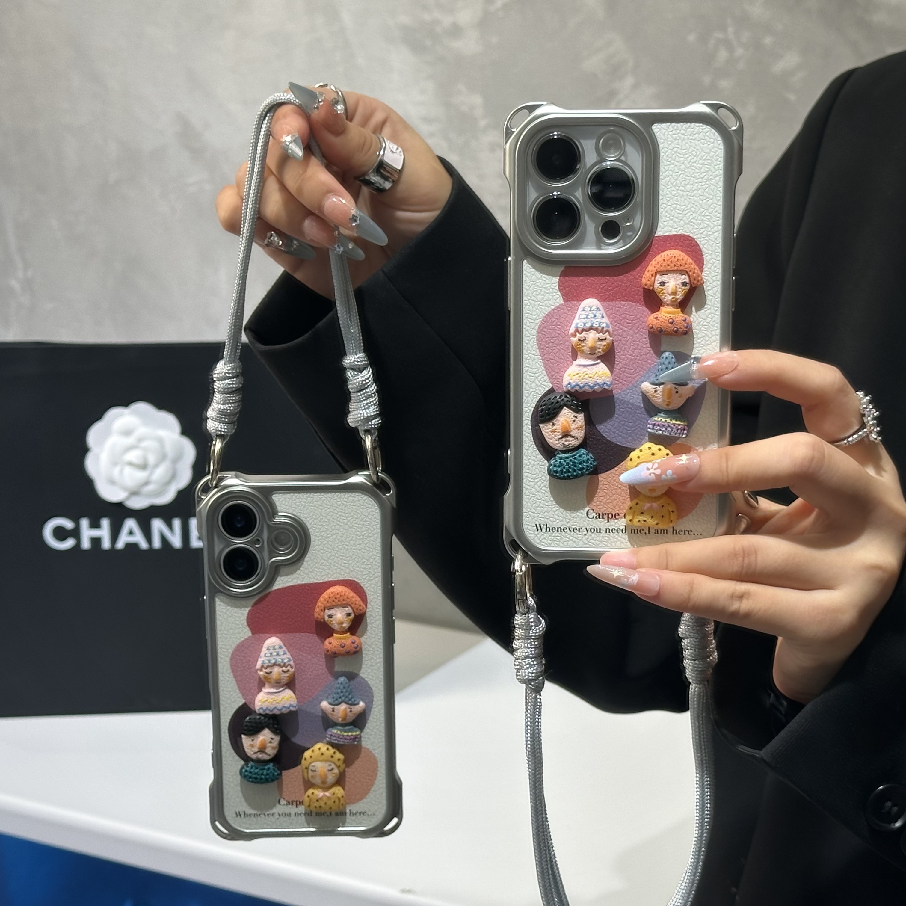 奥菲顿涂鸦颜料块四角挂绳适用苹果16/15p手机壳华为vivo小米oppo