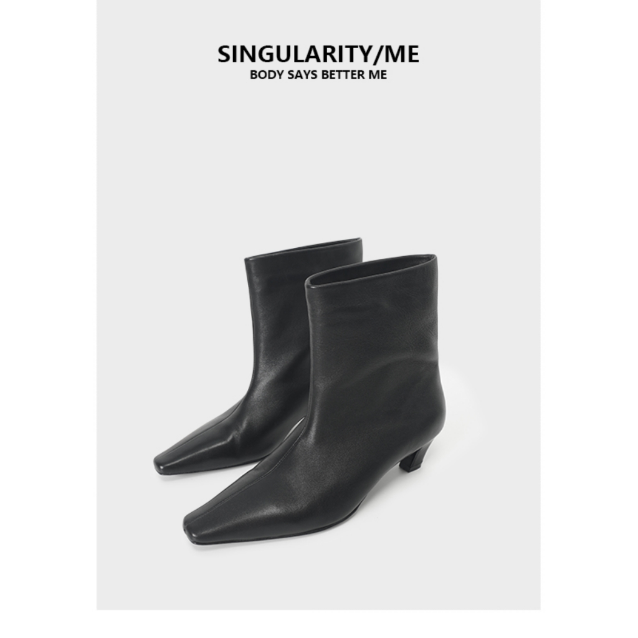 Singularity Me 12A 8419 复古气质女士百搭精致尖头中跟时装短靴