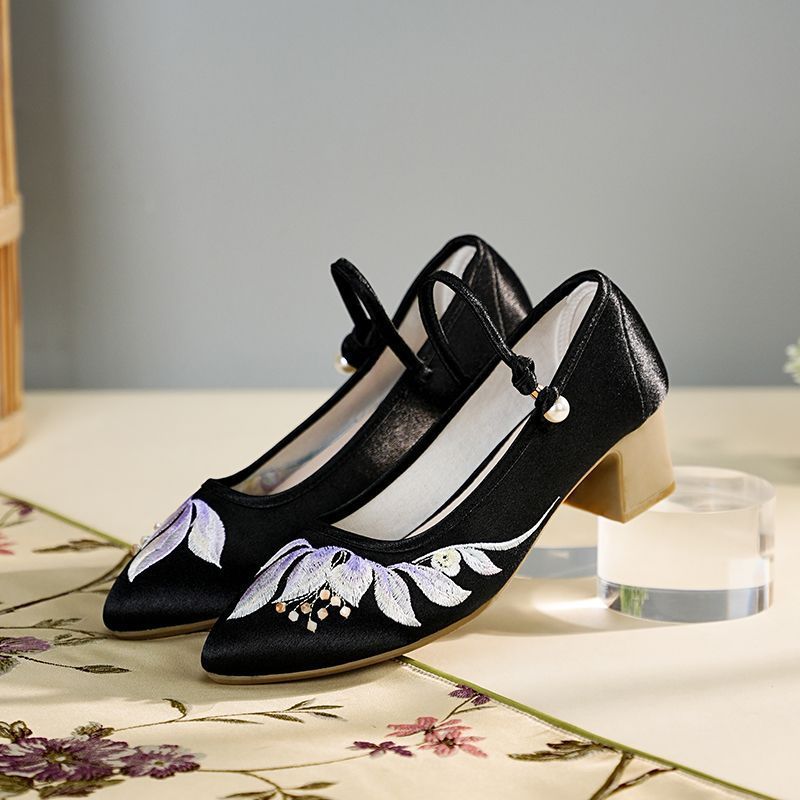 【锦绣江南】中国风绣花鞋搭配旗袍鞋新中式刺绣单鞋绑带鞋女鞋子