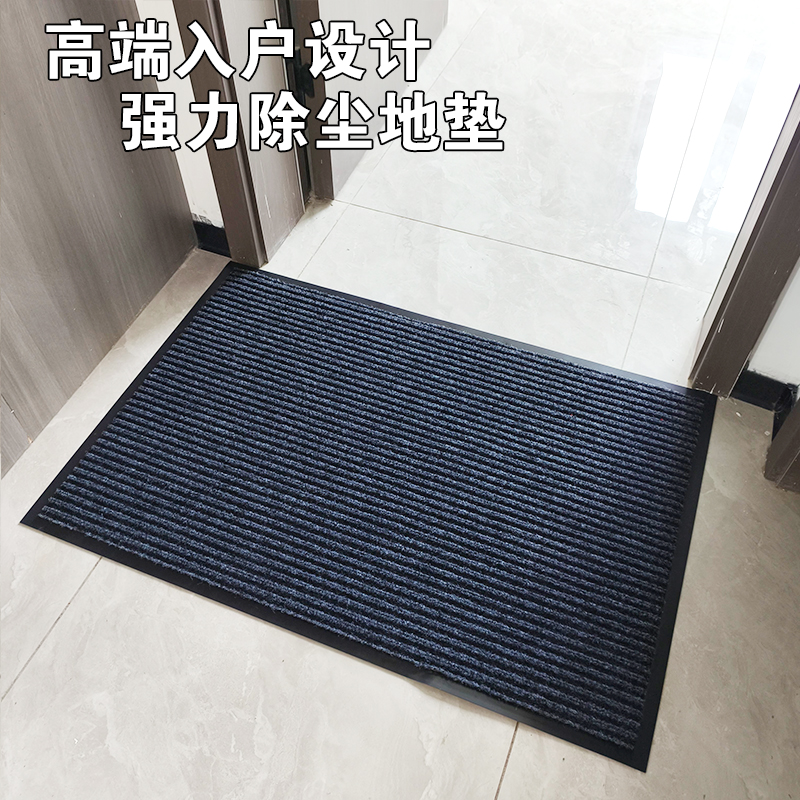 家用简约PVC吸水除尘双条纹地垫客厅卧室大面积脚垫门口进门地垫