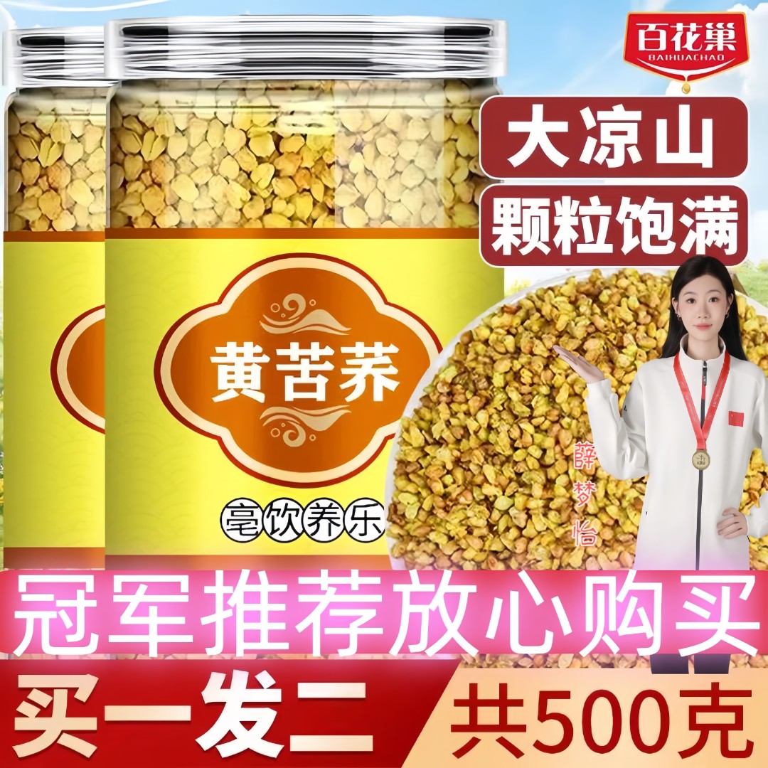 【抢两大罐】黄苦荞大凉山熟苦荞原籽大粒浓香型办公室黄苦荞茶