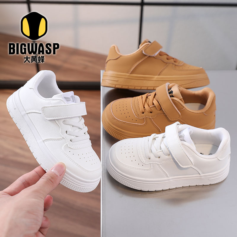 大黄蜂童鞋2025春秋季女童小白鞋时尚百搭休闲鞋男童校园透气板鞋