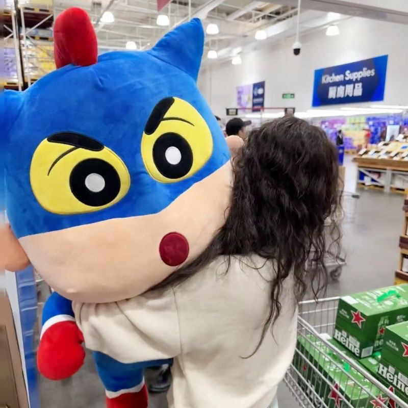 山姆大号蜡笔小新动感超人玩偶超大毛绒玩具1米公仔巨型娃娃礼物