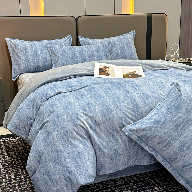 A类超细旦婴儿绒四件套加厚双面德芙绒牛奶绒床单被套轻奢风冬