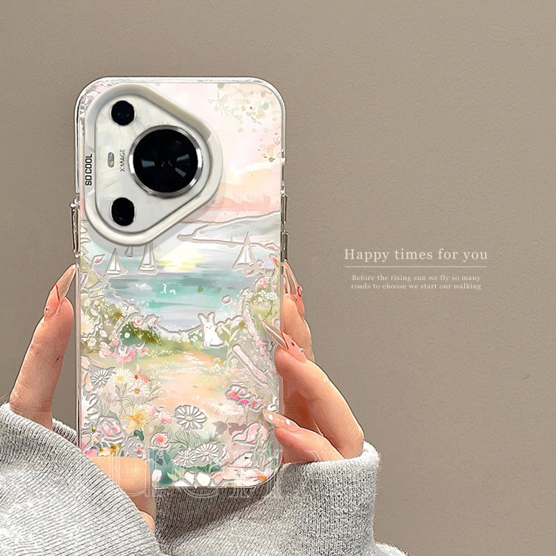 花海小兔山谷适用苹果16e手机壳网红爆款OPPO高级感华为新款小米
