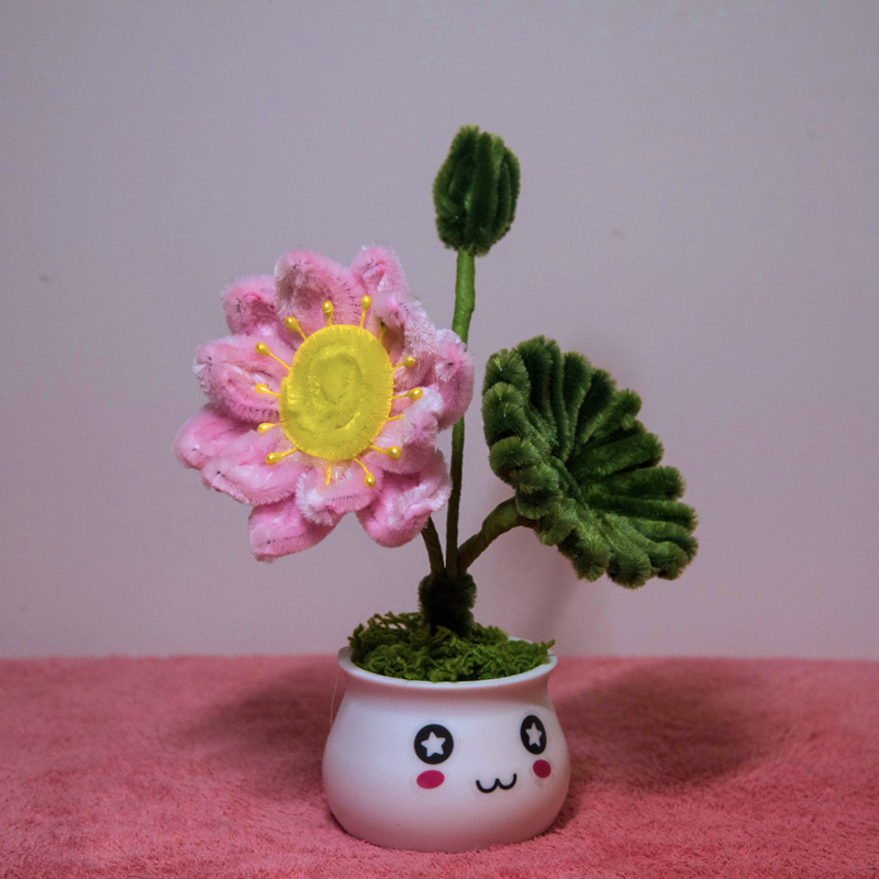 [成品]扭扭棒花束盆栽纯手工DIY礼物送老师教室车载客厅桌面摆件