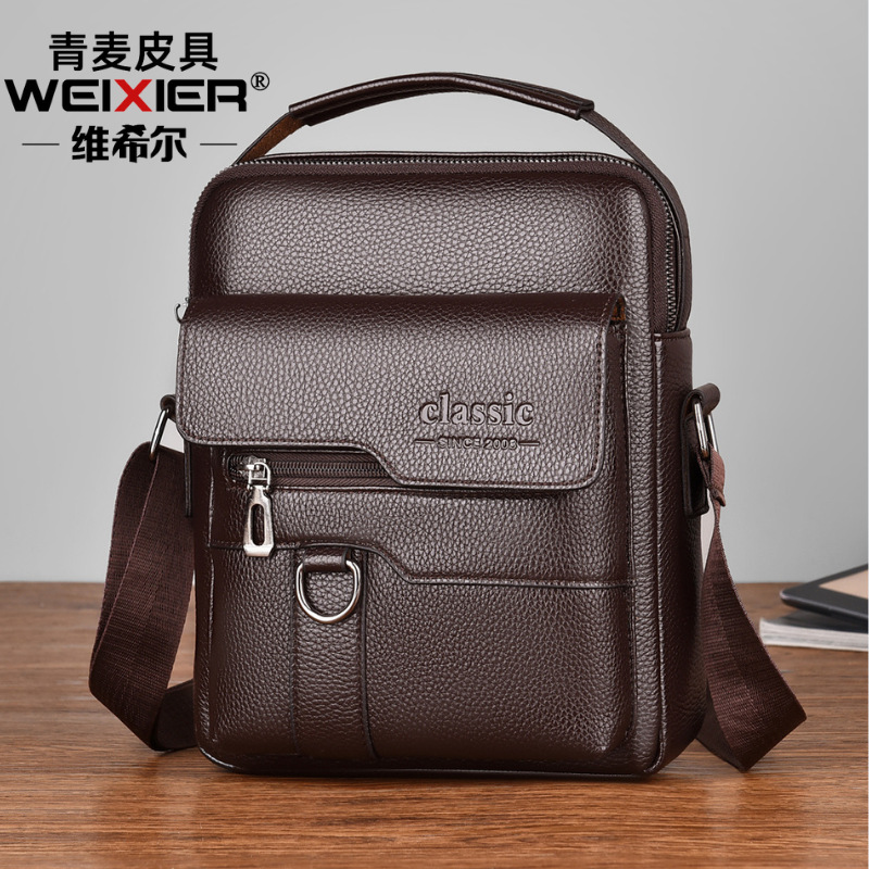 男士商务通勤单肩斜挎包大容量耐磨男款手提包男包高级感单肩包