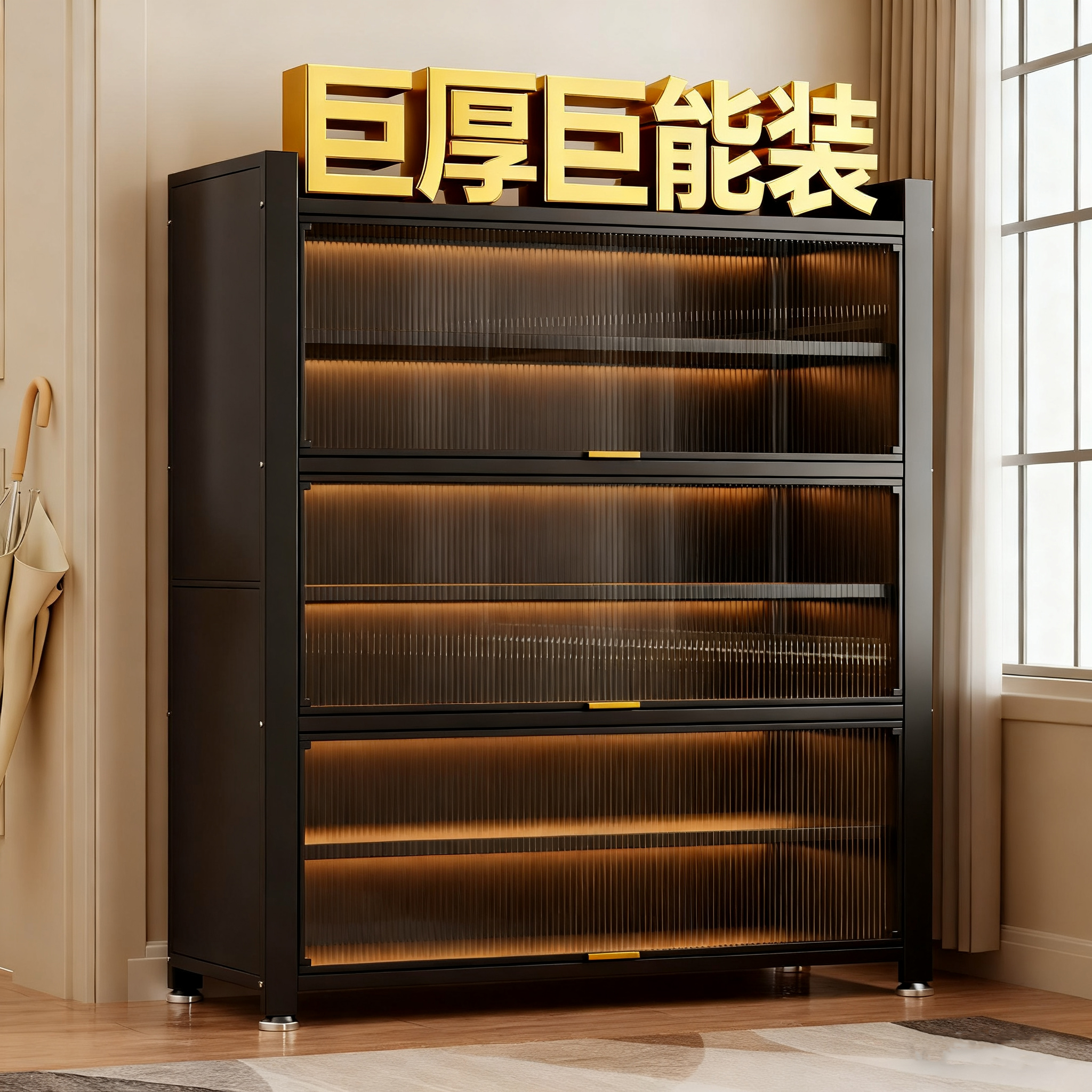 2025新款家用钢制鞋柜门口储物柜多层收纳柜子入户玄关柜简易鞋架
