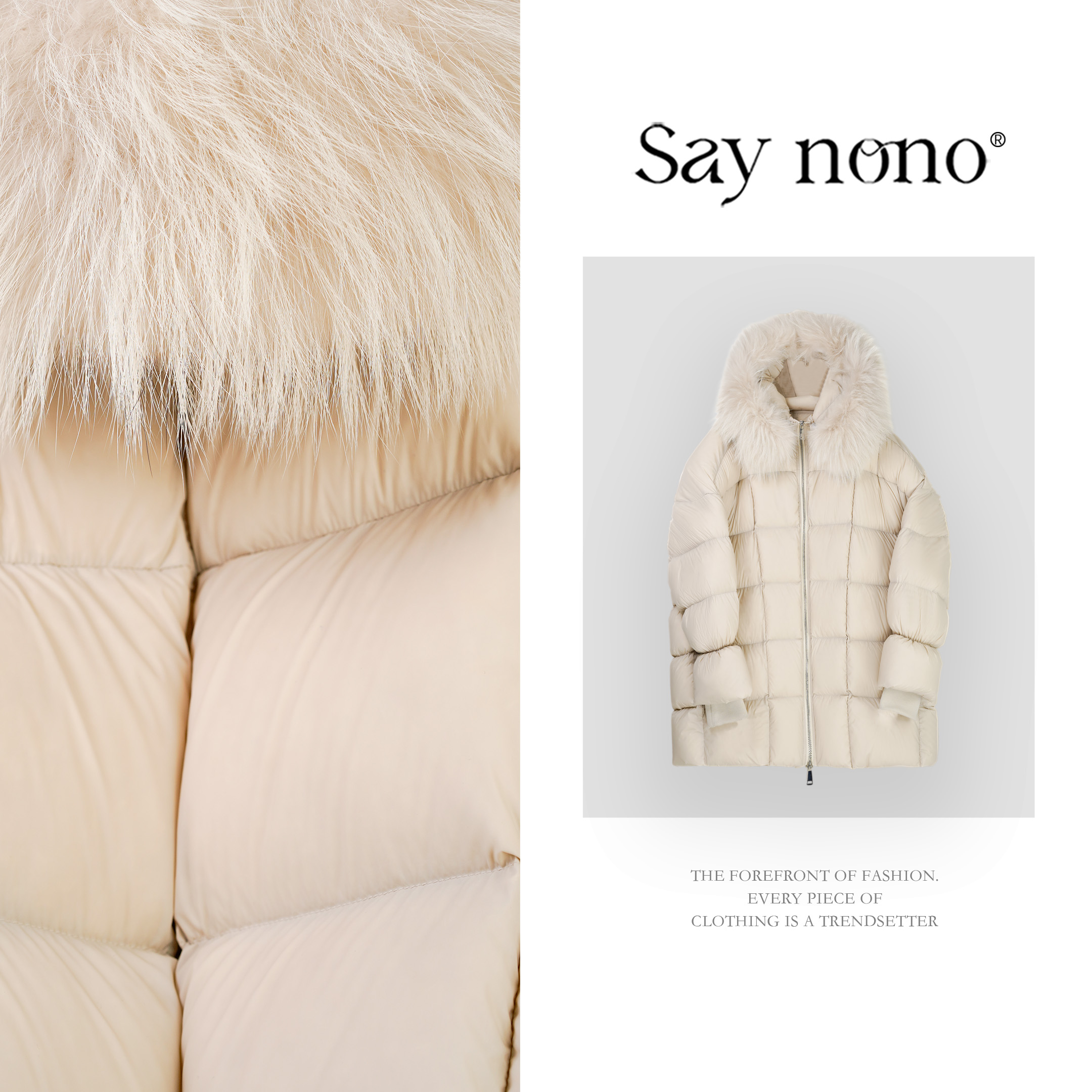 懒猫nono│Saynono 时尚复古经典慵懒风鹅绒服GP0552HY