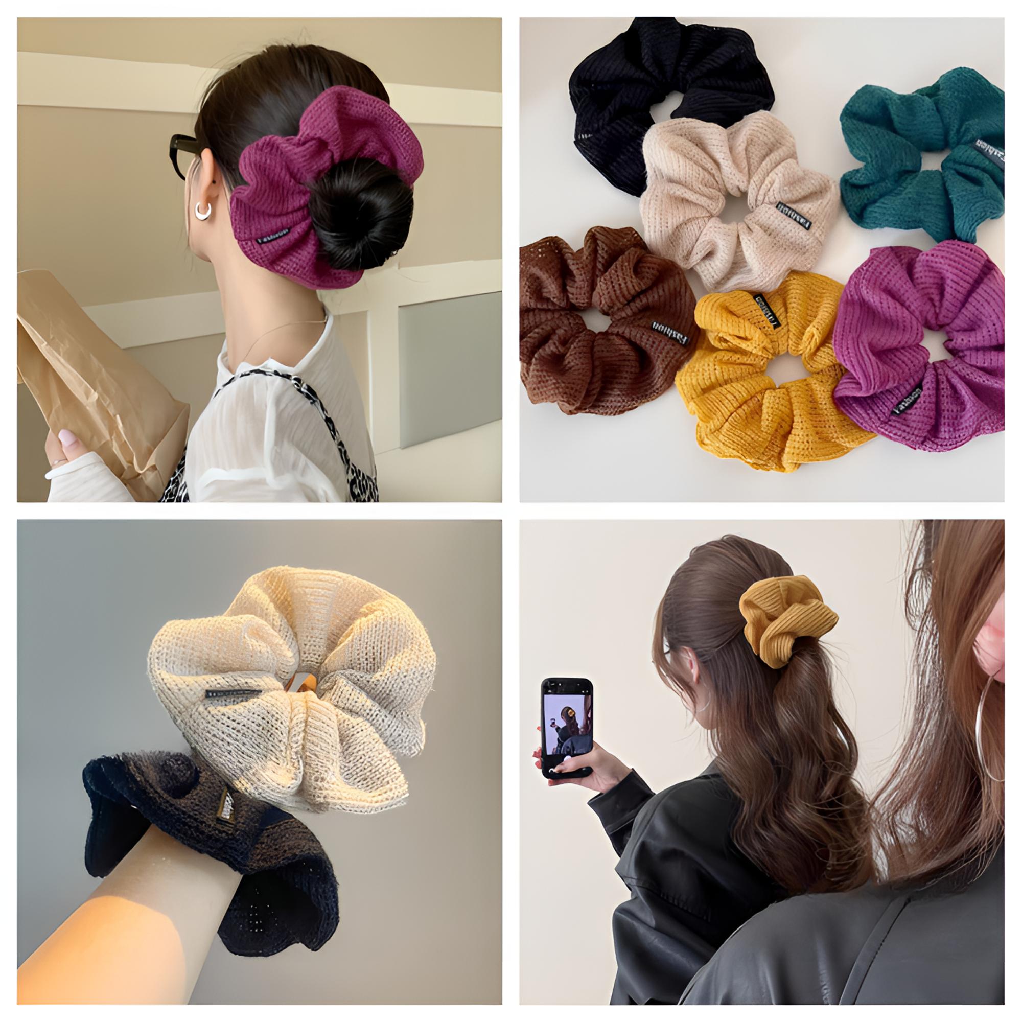 狂欢季消费券秋冬新款针织大肠发圈头绳复古百搭发绳高级感发饰