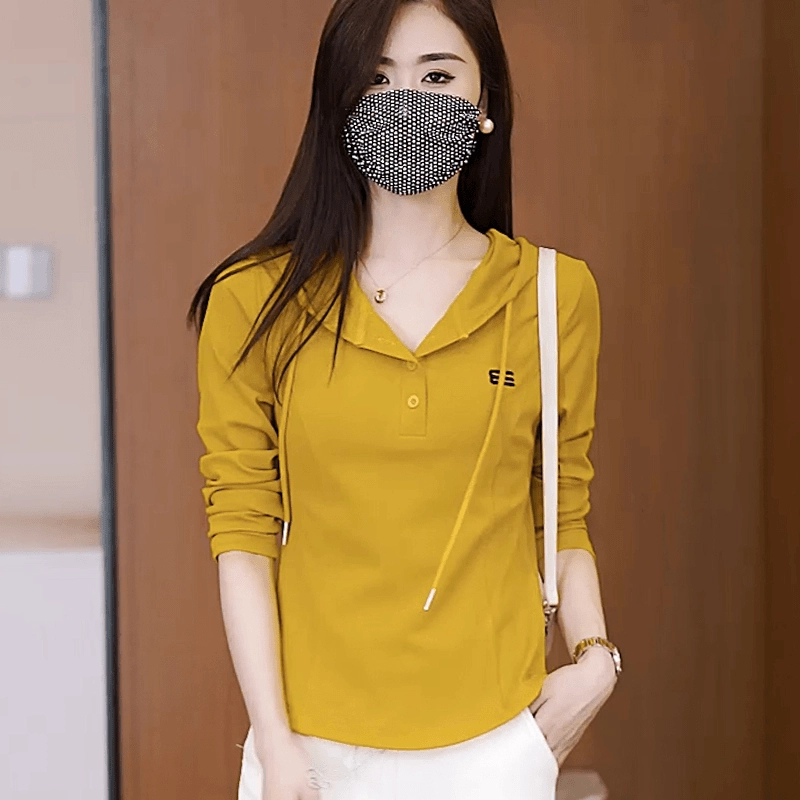 （运费补贴）秋季新款卫衣小个子显瘦纯色长袖卫衣女士时尚春秋洋