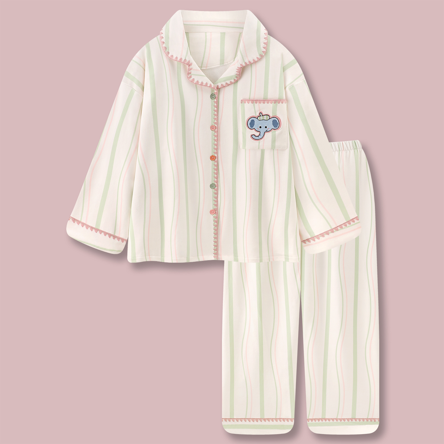 『小象斑斑』可爱海岛绒睡衣女冬季加厚保暖卡通暖绒家居服冬天套装