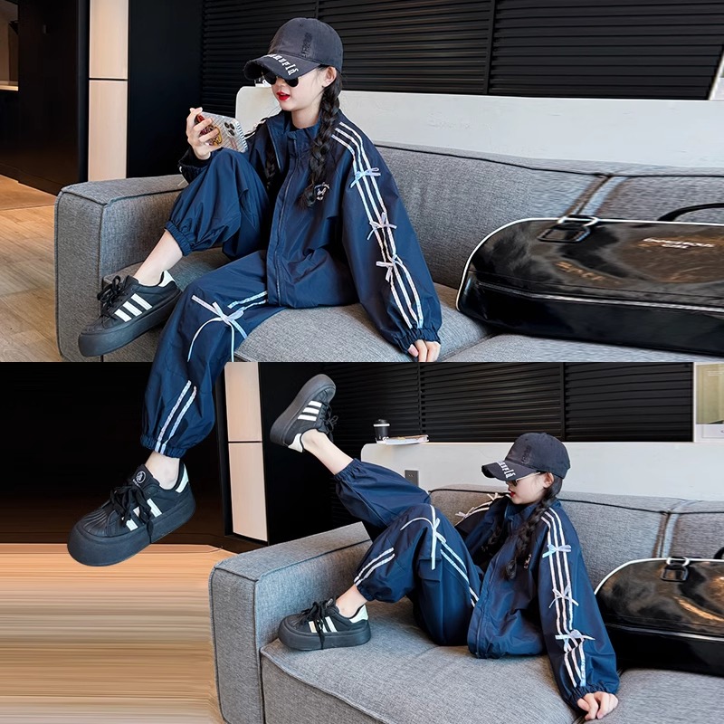 大童女孩套装2025春秋新款洋气儿童休闲运动衣服女童潮酷穿搭秋装