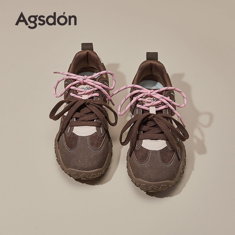 奥古狮登厚底德训鞋女2026新款春季增高芭蕾阿甘鞋运动休闲鞋H