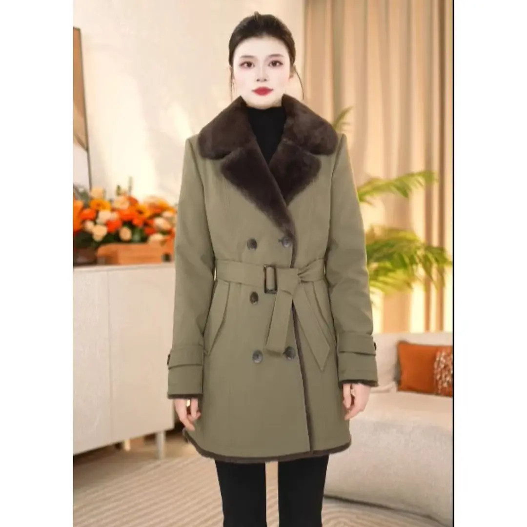 木雅软精纺2025秋冬防风中长款毛呢气质外套保暖时尚女士外套