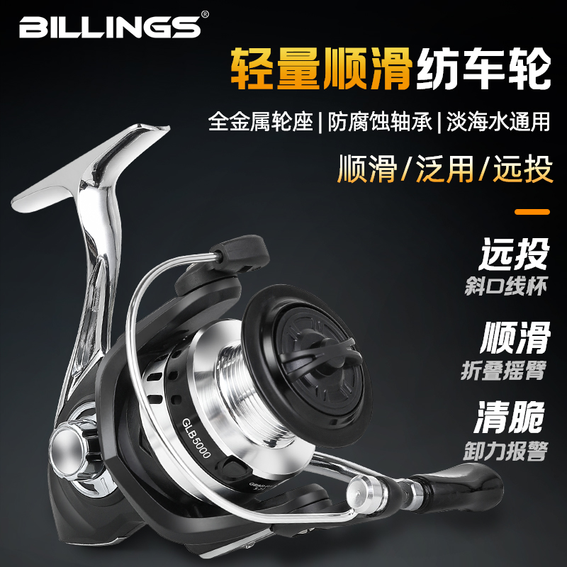 路亚泛用纺车轮远投路亚轮金属渔轮正品渔具海竿轮海钓矶钓鱼线轮