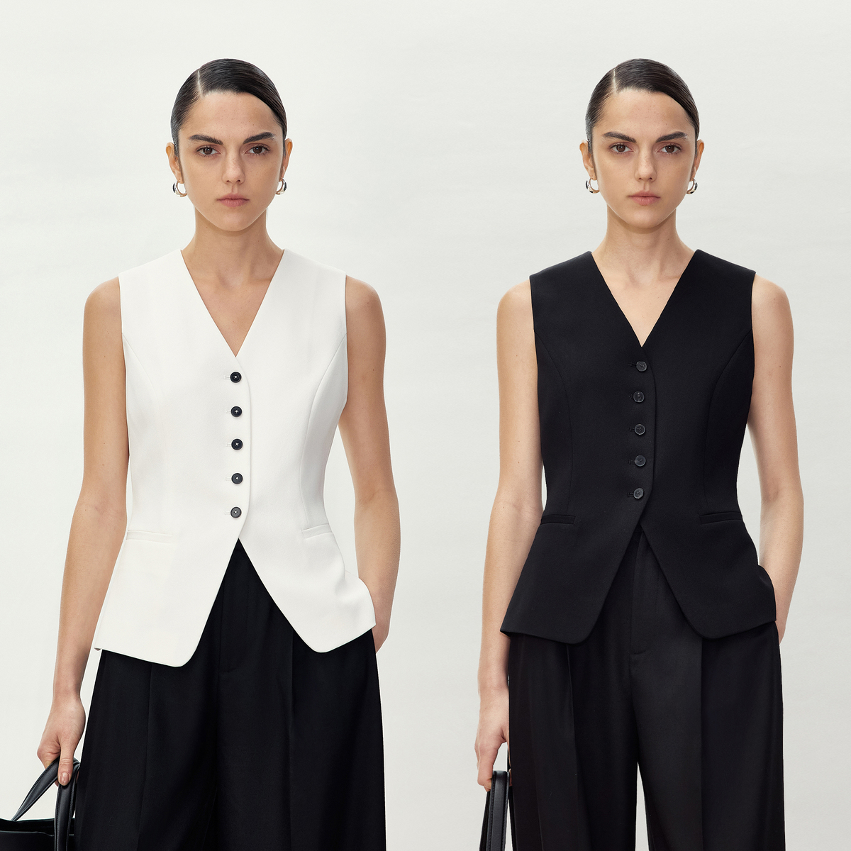 LYNEE V领修身时尚醋酸马甲女西装马夹 LGD2FSW098/LGD2FSW296