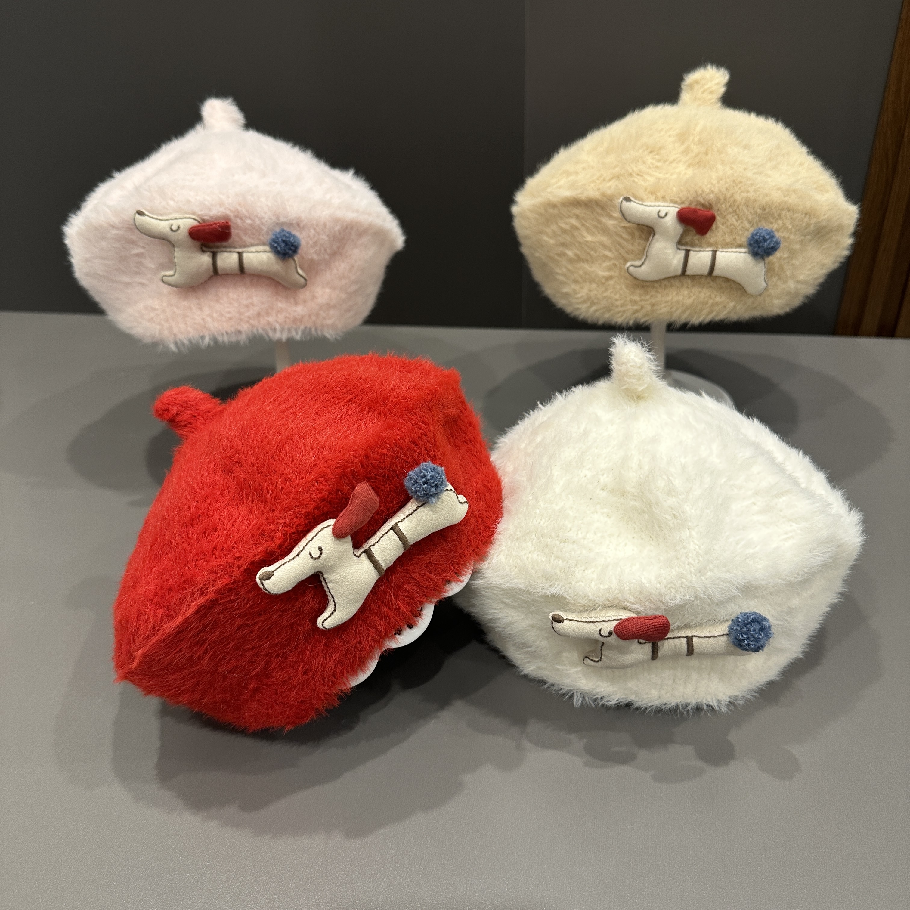 宝宝秋冬卡通毛绒帽男女童可爱帽子保暖套头帽冬款针织毛线帽潮流