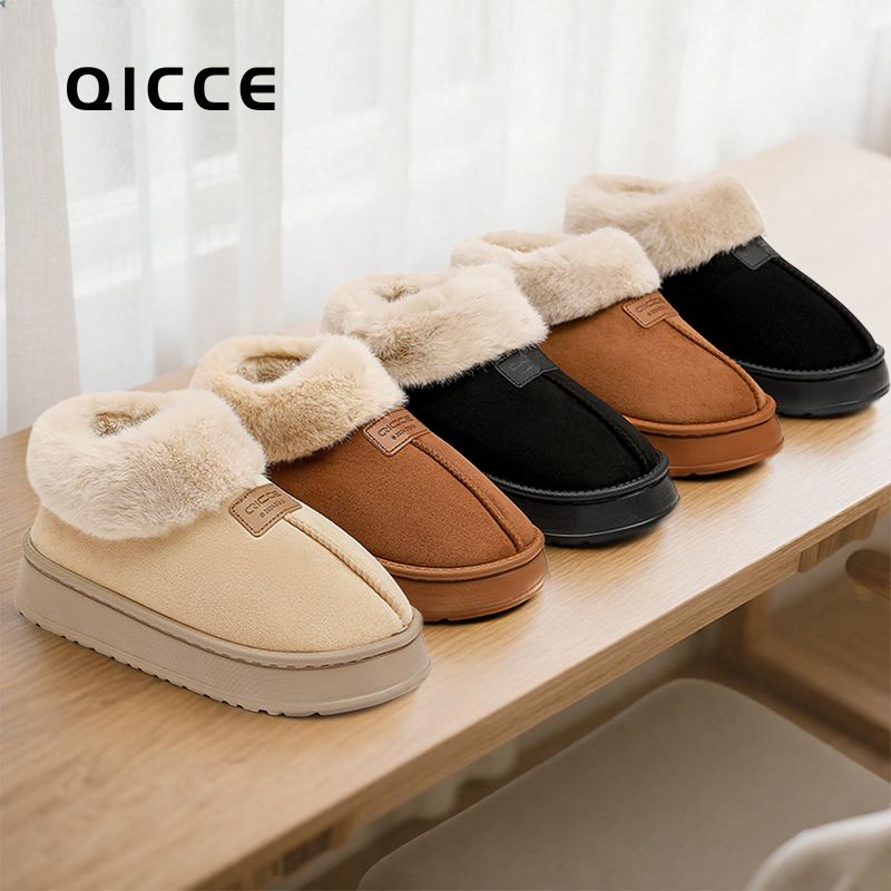 【轻臣】踏雪厚底加绒鞋2025年新款情侣时尚加绒保暖毛毛QL9511