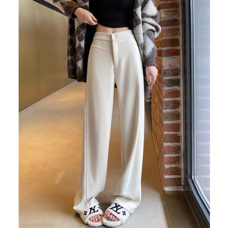 【品牌尾货亏本清仓】2025韩系西装阔腿裤女百搭高腰垂感拖地裤