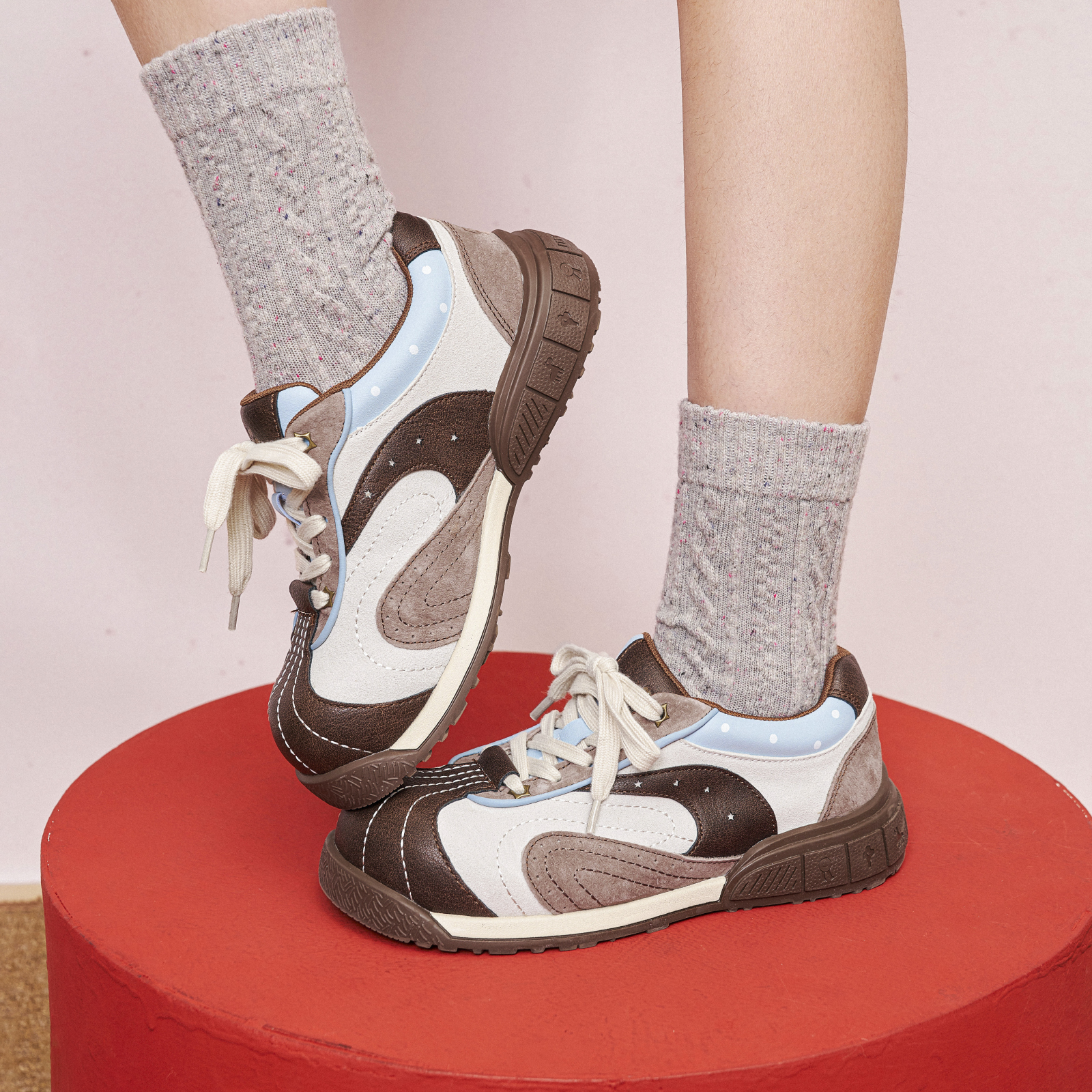 玛速主义2025新款百搭平底运动鞋女秋小众设计感大头鞋厚底休闲鞋