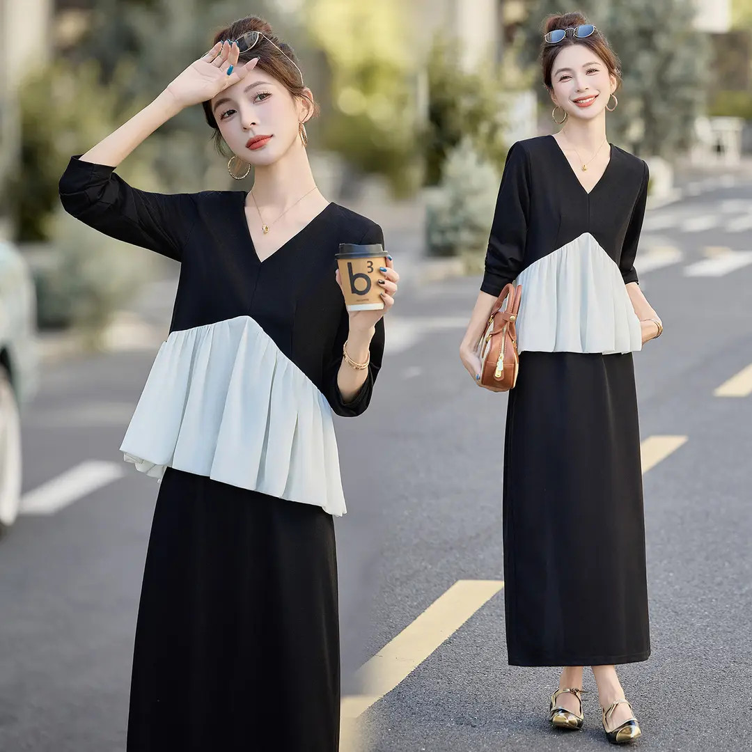 法式小香风套装女2025秋季新款时尚气质高级感拼接半身裙两件套