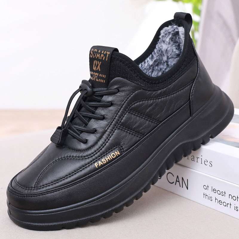 FAVMARTHA老北京布鞋男冬季加绒保暖中老年爸爸棉鞋软底防滑休闲