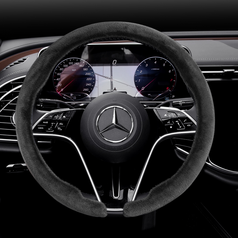 04奔驰c260l方向盘套冬季毛绒e300l/a200l/e级gla/glb/glc300把套