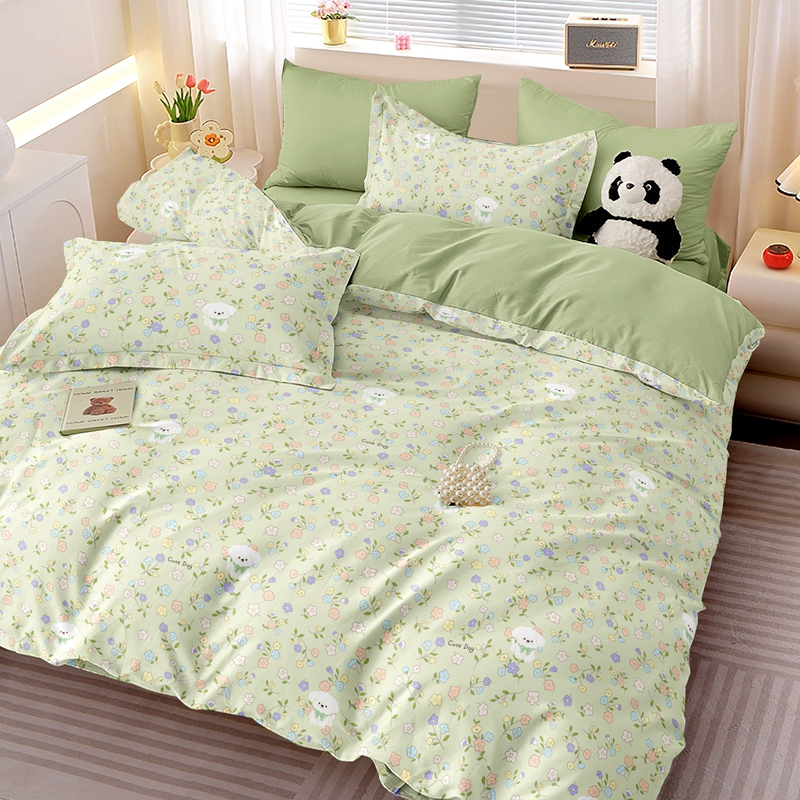 【四季通用】亲肤透气软糯绵软四件套床上用品被套家用宿舍清新链接