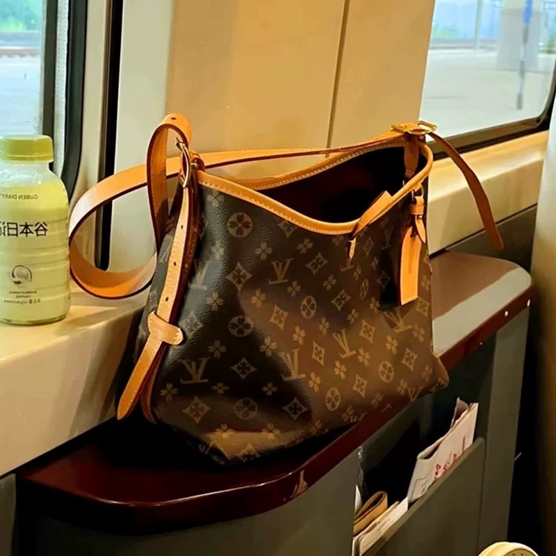 香港品牌2025洋气奢侈洋气中古女包老花百搭购物袋托特子母包斜挎