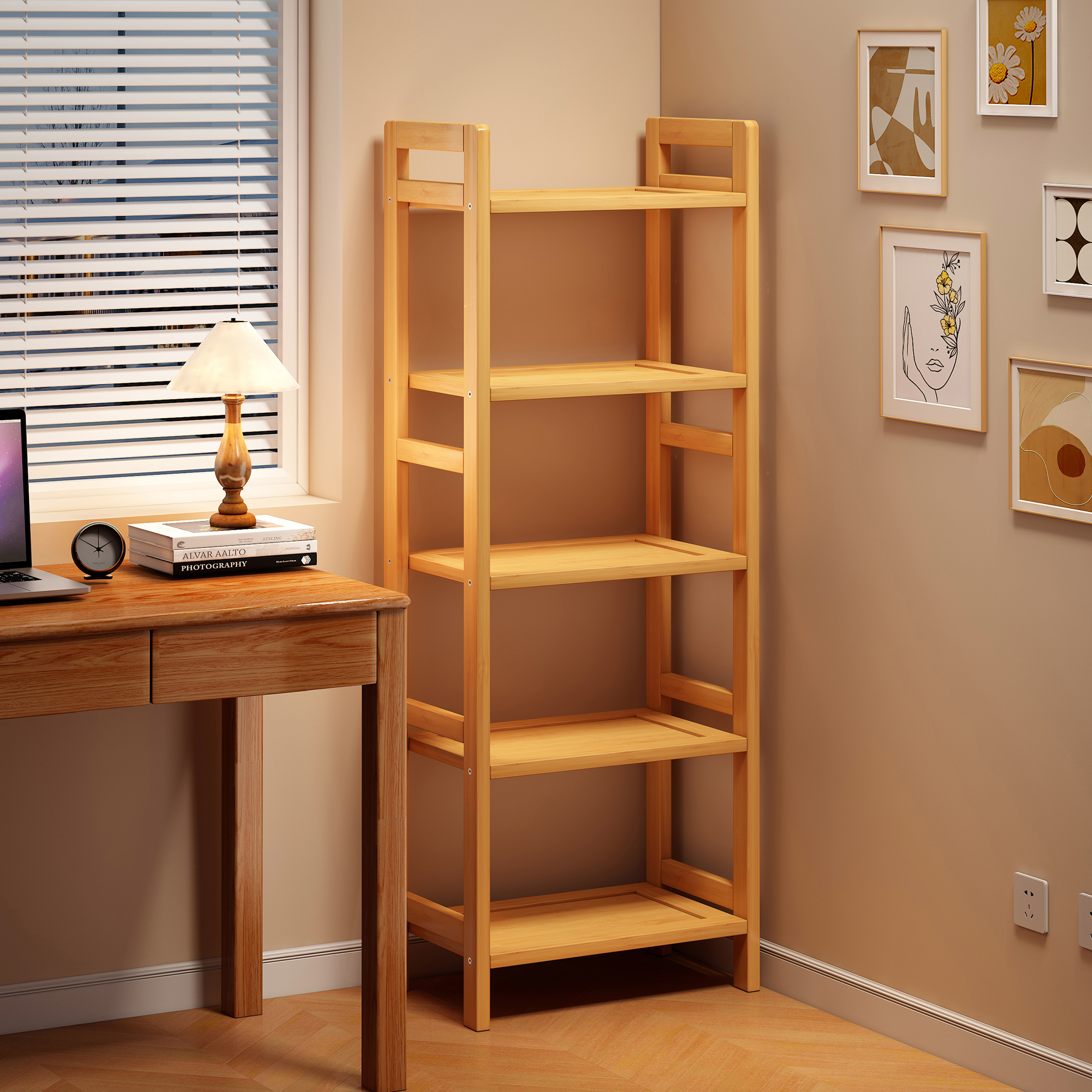 书架落地置物架墙边小窄柜客厅书桌旁儿童家用多层书本收纳置物架